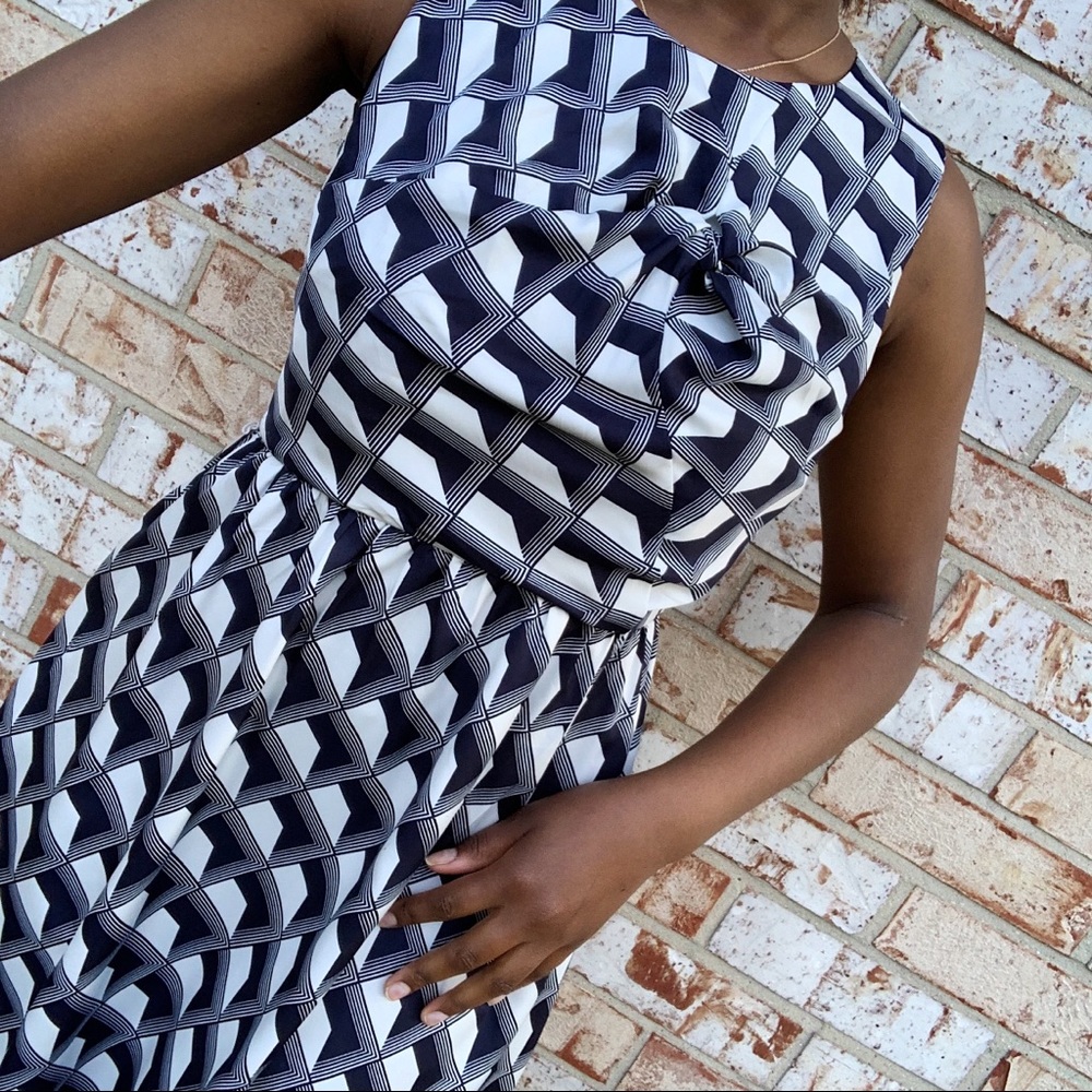 Geometric Black & White Dress